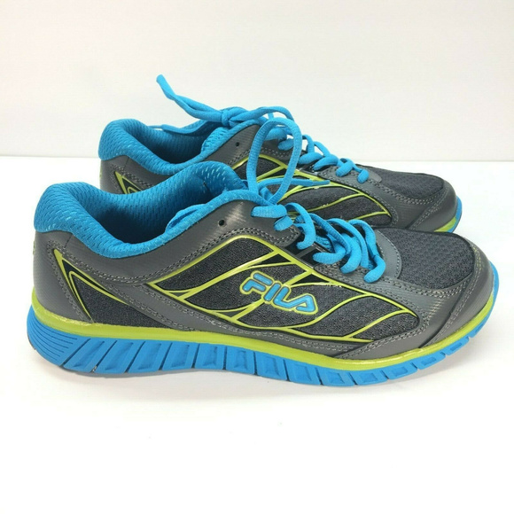 FILA Hyper Split Coolmax Lightweight Womens Running Shoe Grey Lime Blue 9.5 - Picture 3 of 8